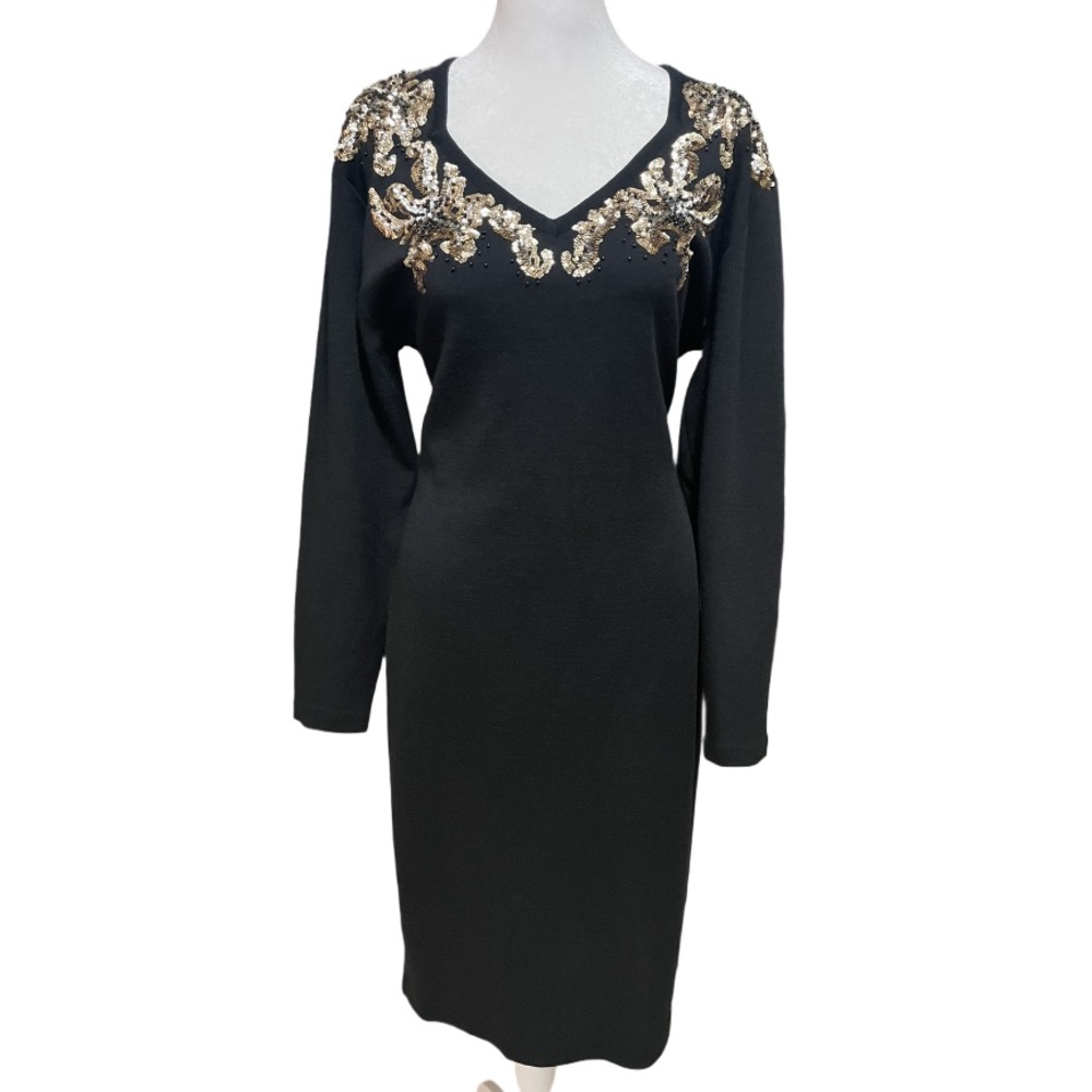 LIZ CLAIBORNE Wool Blend Sequins Vintage Dress